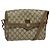 Bolso Gucci GG Supreme Web Sherry Line PVC Beige Oro 904 02 084 Auth BA1032 Dorado