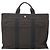 Hermès HERMES Handtasche Her Line MM Canvas Grau Silber Auth th5896 Braun - Ansicht 13