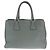 Graue Leder Schultertasche mit Vitello Dino Logo von Prada - Ansicht 2