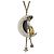 Chanel Raro CC 08P CoCo na Lua GHW Colar Logo de Cristal Caixa etiqueta Dourado
