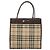 Bolsa de mão em canvas bege com estampa Nova Check da BURBERRY Auth 120347 - vista 13