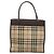 Bolsa de mão em canvas bege com estampa Nova Check da BURBERRY Auth 120347 - vista 2
