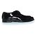 Saint Laurent, Derby con lacci in vernice e camoscio Nero - vista 4