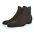 Botines Chelsea de ante kaki Saint Laurent Castaño Verde