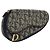 Pochette in tela Trotter Christian Dior blu navy oro Auth 120108 D'oro