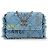 Chanel Blaue Mini-Denim-Clutch mit Kette