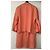 Chanel Leinenkleid und Jacke Set Orange 46FR - Ansicht 13
