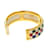 Hermès Hermes Checker Metall-Leder mehrfarbiger Armreif Mehrfarben Golden  - Ansicht 3
