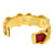 Hermès Hermes Cross Metal Leather Red Bangle Golden  - view 3