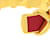 Hermès Hermes Cross Metal Leather Red Bangle Golden  - view 4