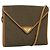 Borsa a spalla SAINT LAURENT in PVC pelle marrone oro Auth 119580 D'oro