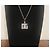 DOLCE & GABBANA collana acciaio argento con con pendente logo swarovski - vista 8