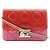 Borsa a spalla a catena in pelle di agnello Christian Dior Rosa Rosso