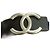 Chanel Cinturón de cuero reversible para mujeres Negro