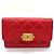 Tarjetero Boy Chanel de piel de cordero rojo Roja