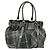 Burberry Borsa tote in tela nera e argento autentica am8188 Nero