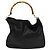 Borsa a mano in pelle GUCCI Bamboo 2 vie nera oro 001 1781 1577 Auth ac3788 Nero D'oro - vista 2