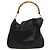Borsa a mano in pelle GUCCI Bamboo 2 vie nera oro 001 1781 1577 Auth ac3788 Nero D'oro - vista 3