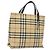 Bolso de mano de PVC beige con estampado Nova Check de BURBERRY Auth 120970