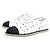 CHANEL 2017 NERO BIANCO TWEED PERLA TRIM LACE UP OXFORD SNEAKER FLATS EU 38.5 - vista 4