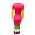 Prabal Gurung Hot Pink Mehrfarbiges Langarm-Rippstrick-Midi-Kleid - Ansicht 3