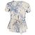 Blusa estampada com decote em V RED Valentino em seda creme Branco Cru - vista 3