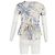 Blusa estampada com decote em V RED Valentino em seda creme Branco Cru - vista 6