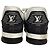 Twist Louis Vuitton LV Trainer in pelle nera e bianca Nero - vista 4