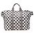 Chanel Weiße bedruckte Gingham-Wochenendtasche
