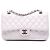 Chanel Bianco Medio Classico Caviar Doppio Faldone Crudo