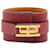 Hermès Rotes Epsom Drag-Armband Golden Leder Metall Kalbähnliches Kalb Vergoldet