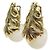 VINTAGE ISABEL CANOVAS CLIP-ON BLUMEN OPALE DROP-OHRRINGE Golden