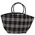 Autre Marque Burberrys Nova Check Tote Bag aus schwarzem und silbernem Nylon, blaue Etikette, authentisch kk486