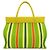 Borsa tote a righe Miu Miu Verde Giallo - vista 2