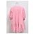 Vestido mini acampanado abotonado Sandro Paris en lino rosa - vista 8