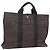 Hermès HERMES Handtasche Her Line MM aus grauem Canvas Auth kk463 Braun