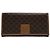 Triomphe Céline Vintage Celine Paris Leather monogram Wallet Brown