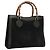 Borsa a Mano GUCCI Bamboo Camoscio Nero Oro 002 0260 Auth ep8789 D'oro