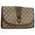 GUCCI GG Supreme Web Sherry Line Borsa PVC Beige Oro 156 01 030 Auth am8209 D'oro