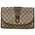GUCCI GG Supreme Web Sherry Line Borsa PVC Beige Oro 156 01 030 Auth am8209 D'oro - vista 13