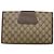 GUCCI GG Supreme Web Sherry Line Borsa PVC Beige Oro 156 01 030 Auth am8209 D'oro - vista 2