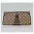 GUCCI GG Supreme Web Sherry Line Borsa PVC Beige Oro 156 01 030 Auth am8209 D'oro - vista 5