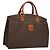 Céline Borsa a mano in tela Macadam CELINE in pelle PVC marrone oro Auth hk2512 D'oro