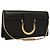 Borsa a spalla in pelle nera e oro Gancini Chain di Salvatore Ferragamo Auth 120981 Nero D'oro