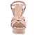 Sandali con piattaforma in pelle verniciata beige Saint Laurent Tribute Marrone - vista 5
