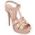 Sandali con piattaforma in pelle verniciata beige Saint Laurent Tribute Marrone