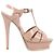 Sandali con piattaforma in pelle verniciata beige Saint Laurent Tribute Marrone - vista 6