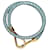 Bracelete Hermès Jumbo H em couro azul Dourado Metálico  - vista 1