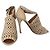 Décolleté Peep Toe Alaïa Beige in Pelle di Cervo Traforata