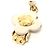 Porte-clés Louis Vuitton M02204 Mini Vivienne avec sangle de cou Blanc